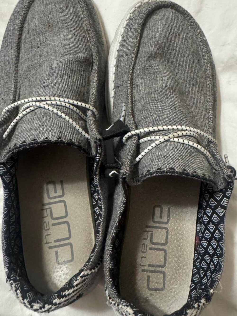 HEYDUDE Women's Grey and Blue Loafers